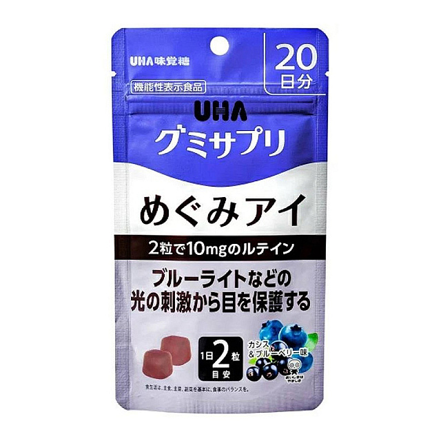 UHA Megumi Eye Blackcurrant & Blueberry 40tab / អាហា...